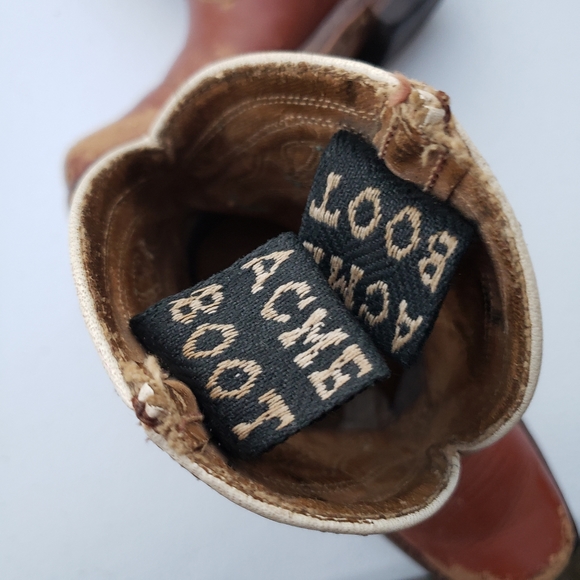 Vintage Kid's Acme Scrolled and Floral Cutout Boots Collectible - Picture 4 of 12